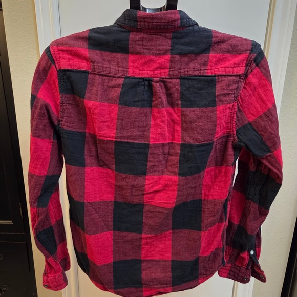 Lucky Brand Red Black Buffalo Plaid Long Sleeve Button Up Shirt Women's Small - Picture 2 of 6